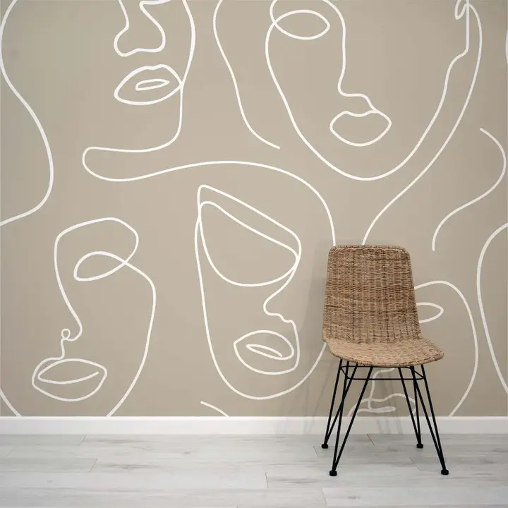 line art wallpaper hiasan dinding