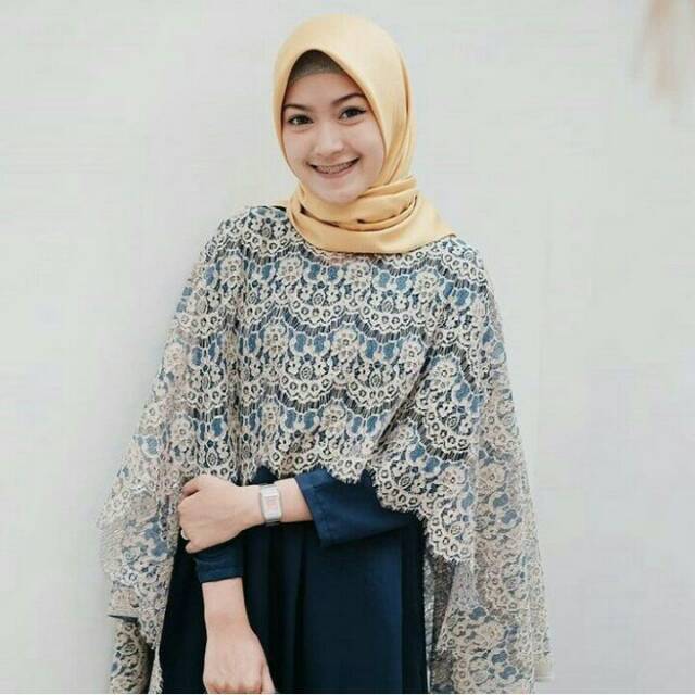 batwing cape gamis brokat polos modern